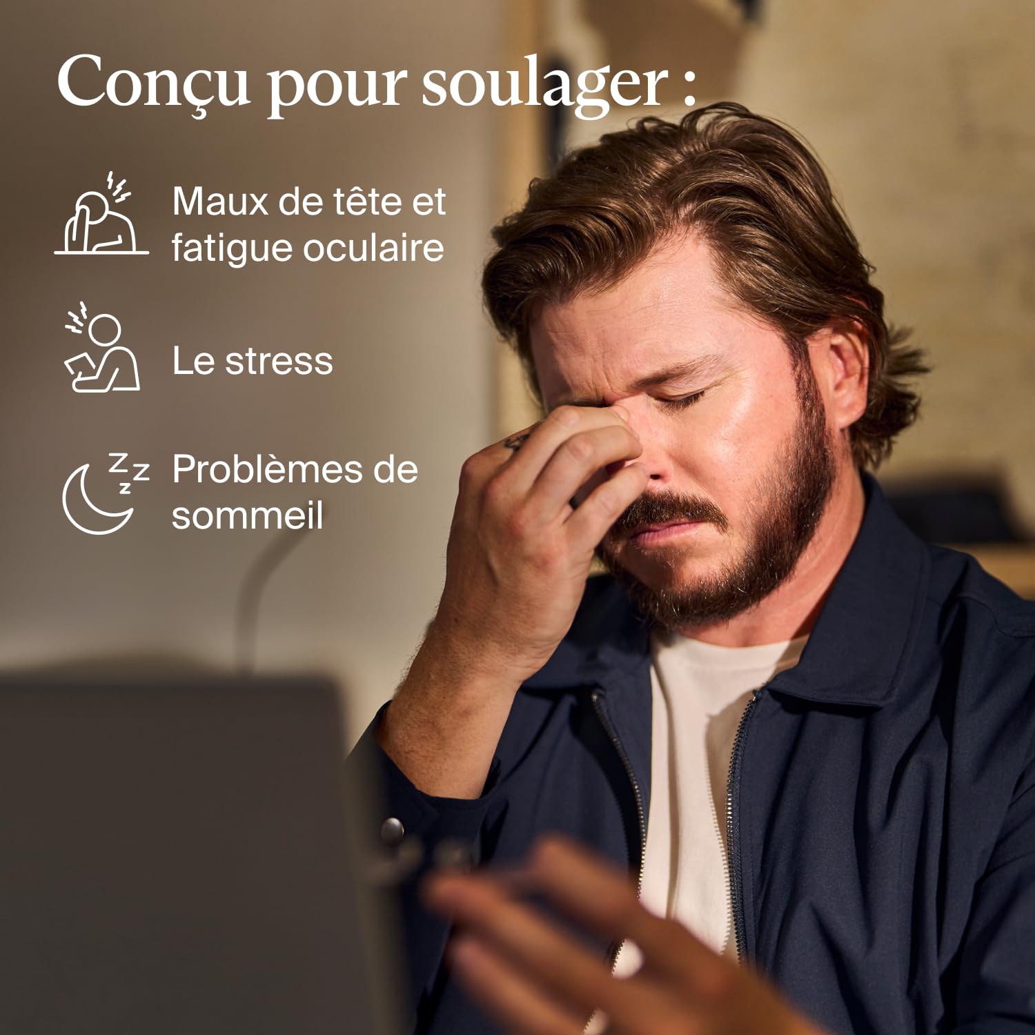 Therabody SmartGoggles 2.0 Masque Chauffant Pour Les Yeux, Masque De Sommeil Occultant & Massage Des Tempes Pour Relaxation Personnalisée - Soulagement Des Maux De Tête