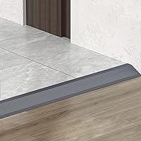 Vista 3 de Grey Transition Strips for Doorways, Metal Entry Ramps 10cm Wide, Carpet/Tile Threshold Reducer for Indoor Balcony Door (Length 85cm)