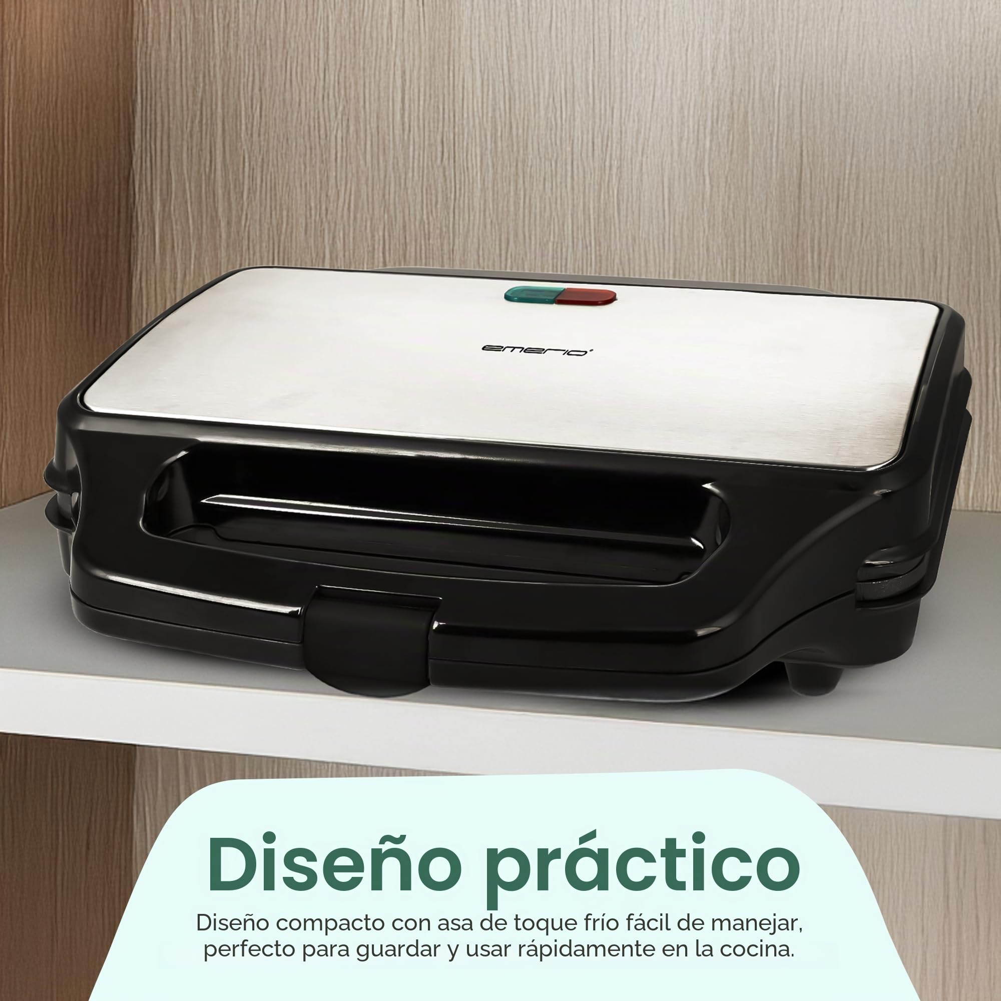 Emerio Sandwichera XXL apta para todos los tamaños de tostadas, sin BPA, forma de concha, fácil de limpiar, queso no gotea, ganador de precios/rendimiento, prueba 03/2019, 900 W
