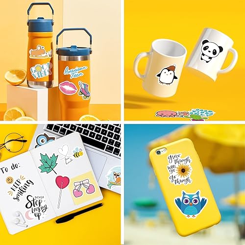 Miniatura 6 de 100 calcomanías para botellas de agua para niños, adolescentes y niñas, vinilo lindo estético, impermeable, calcomanías geniales Vsco, portátil,