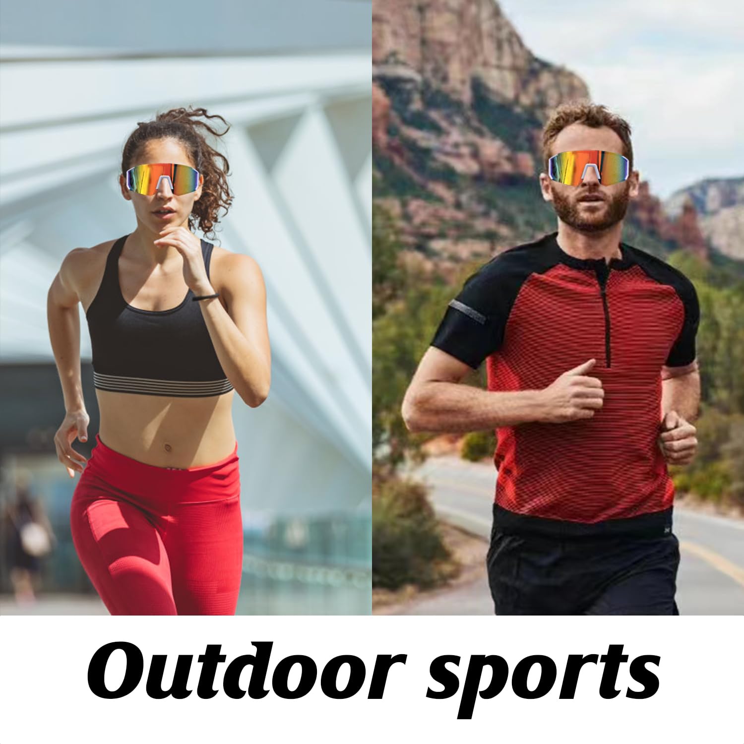 Lunette de Cyclisme Polarisées Lunettes de Soleil Polarisées Homme et Femme Protection UV400 Anti-Vent Lunette de Soleil pour Outdoor pour Activités de Plein Air Comme le Cyclisme