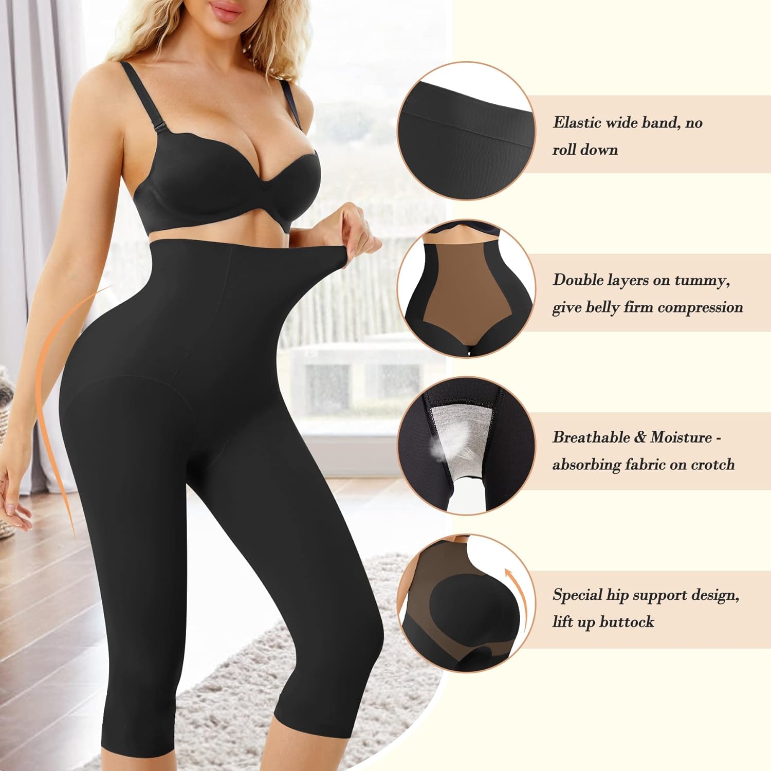 Irisnaya Women Seamless Shapewear Control Panties High Waist Trainer Tummy Butt Lifter Body Shaper Short Thighs Slimmer - Image 3