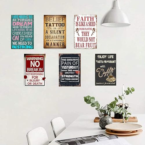 Miniatura 6 de Starotore Póster de animales con borde de Collie Knowledge de metal, arte de pared para oficina, dormitorio, club, jardín, hogar, sala de estar,