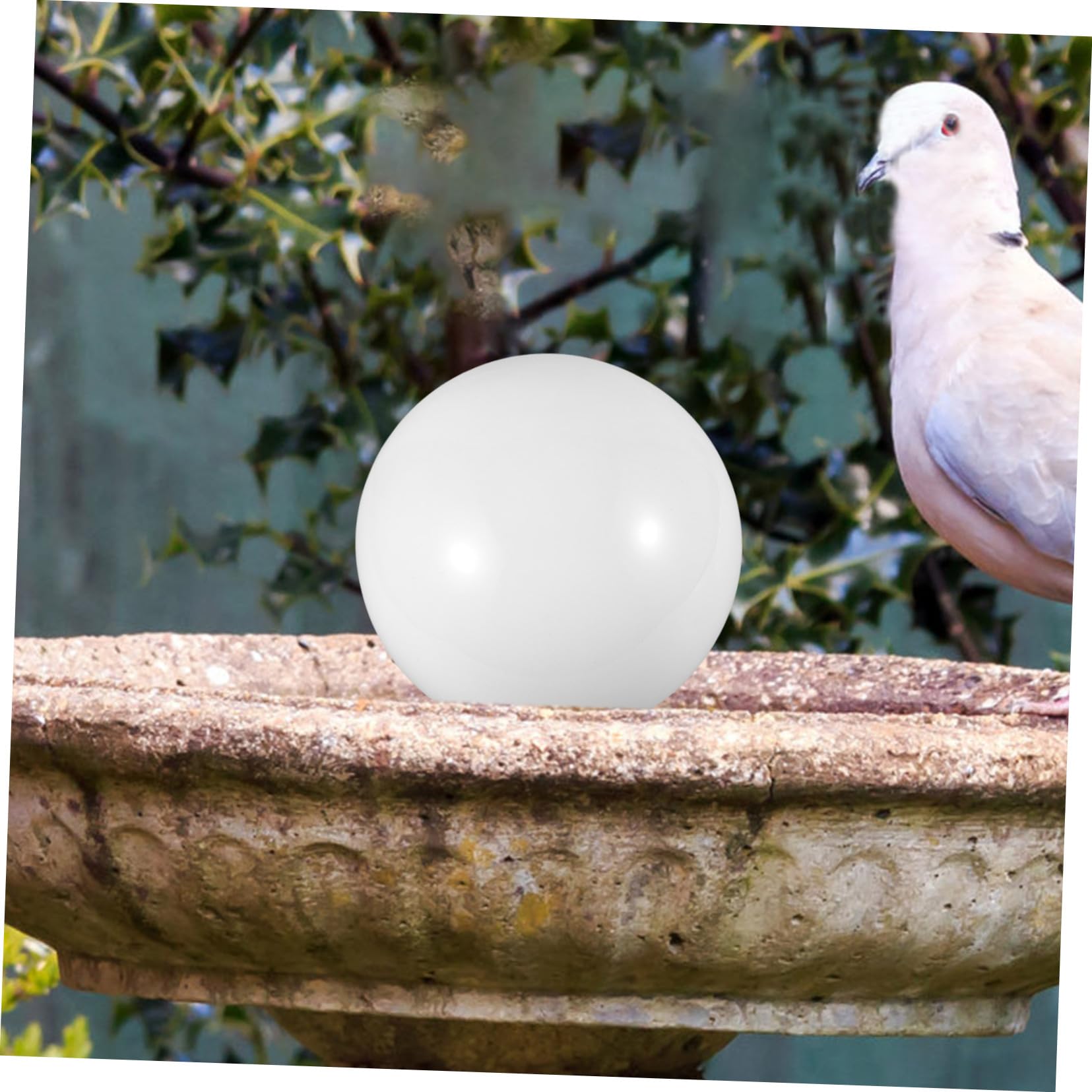 Reflektierende Edelstahl Gartenkugel Spiegelkugel Weiß für Terrasse