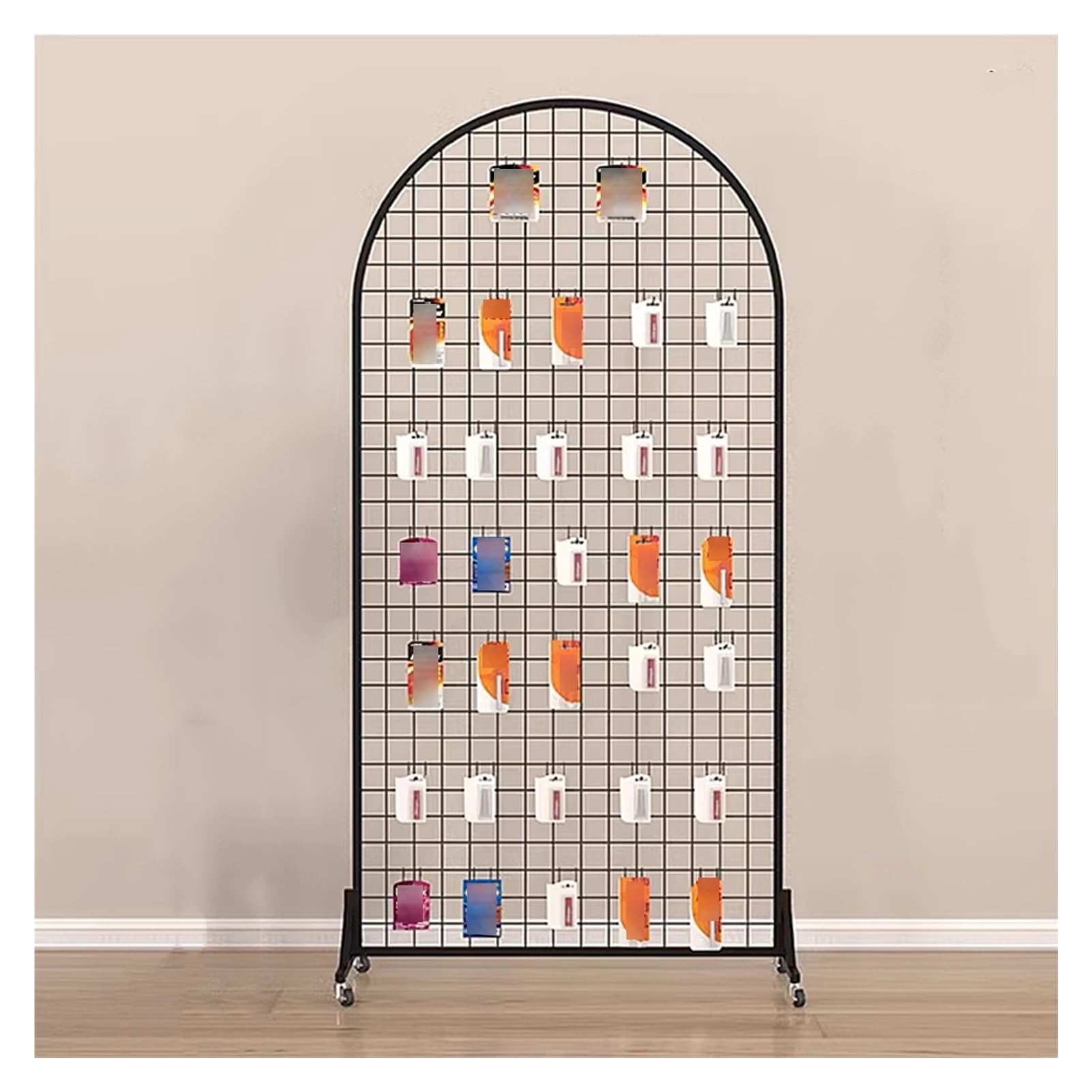 YJEUZCD Freestanding Privacy Screens, Gridwall Panel Display Stand, Office Study Gridwall Display, Grid Wall Panels for Craft Display (Color : Black, Size : 26x39.4in)