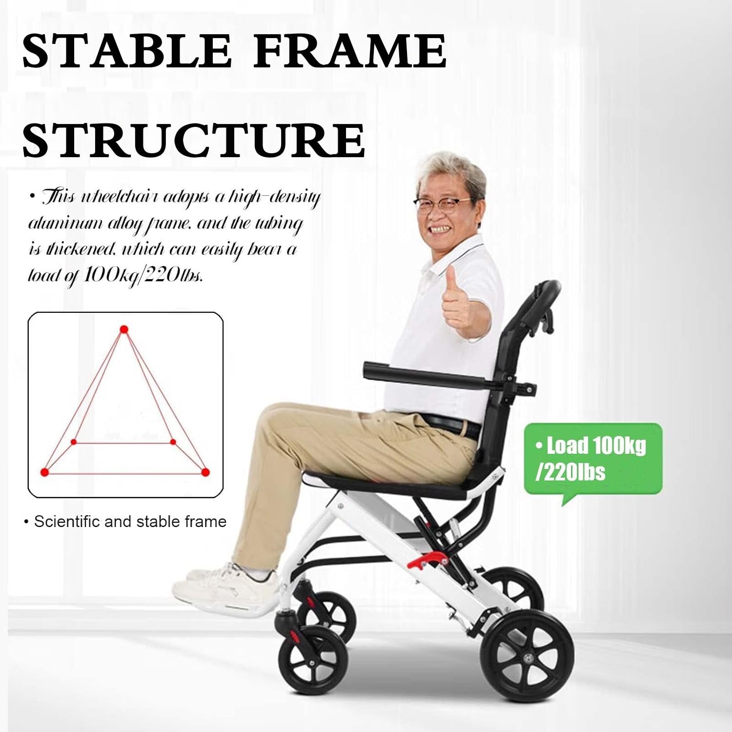 Silla Ruedas Pequeña Sillas Ruedas Transporte Aluminio Ligeras y Plegables, Silla Ruedas Extra Estrecha para el Hogar, Sillas Ruedas Ultraligeras con Freno, Silla Ruedas Viaje