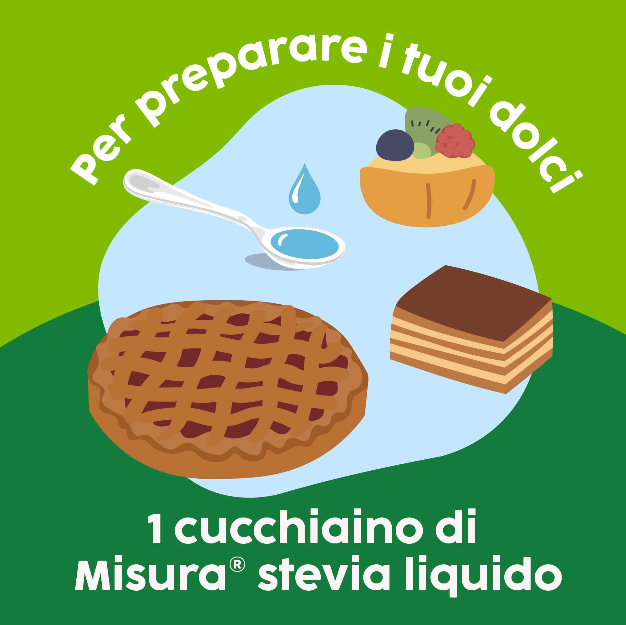 Misura® Stevia Dolcificante Liquido Zero Calorie, Perfetto per Caffè e Dolci, Senza Glutine, Senza Aspartame, Vegano, Confezione Apri e Chiudi, Multipack 5x205ml