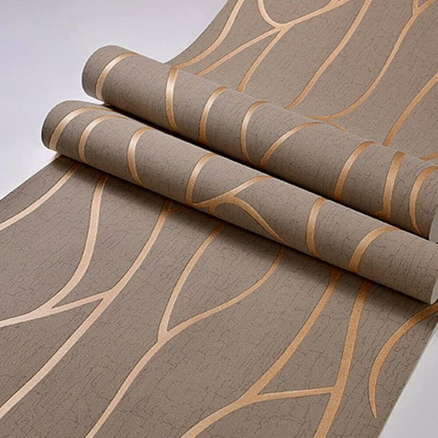 Vsell24 Superior Design Non-Woven 3D Modern Print Embossed Wall Covering Paper Film For Living Room Bedroom Indoor and TV Background Home Décor 53 * 1000cm