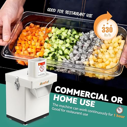 Miniatura 3 de Newhai 3 en 1 Dicer de verduras comercial Trituradora eléctrica de verduras Trituradora automática de papas, cebollas, zanahoria, cortadora de