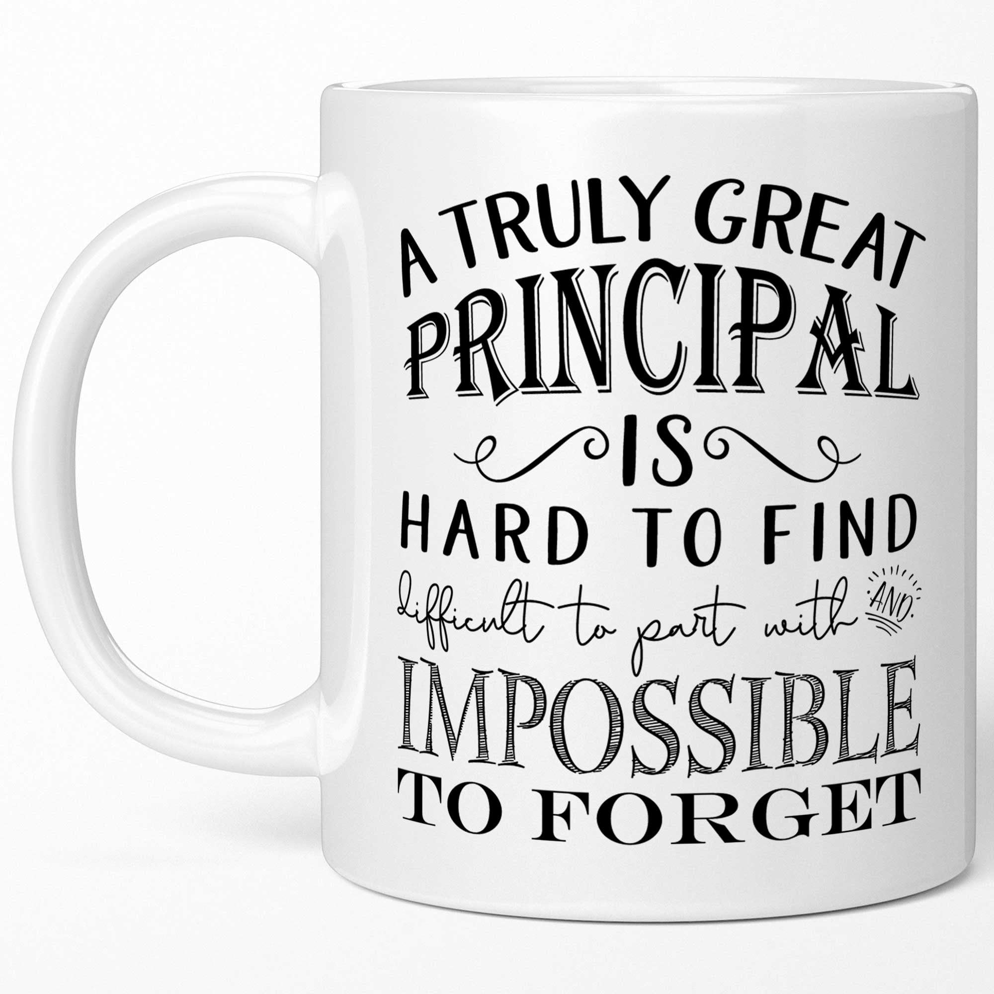 Sweet & Salty School Principal Appreciation Gifts - A Truly Great Principal is Hard to Find Coffee Mug, Thank You Present for Best Principal Leaving Retirement Cup for Men Women