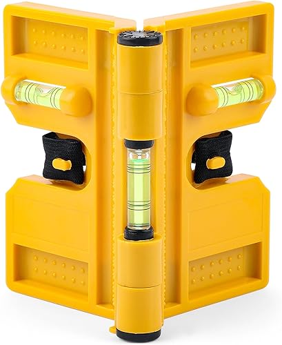 Nivel de poste magnético, nivel de poste plegable ajustable de 270 con 3 viales, lazo elástico para trabajo manos libres