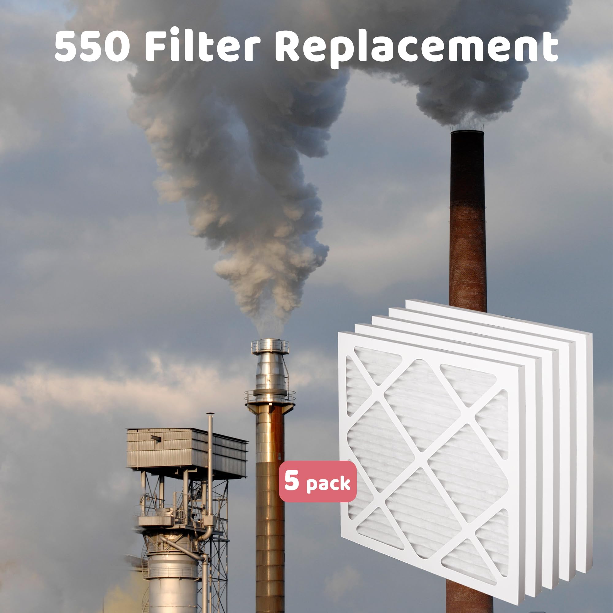 Filtro dell'aria per BlueDri, VEVOR, Shield e Mounto, 40,6 x 40,6 x 1,9 cm (40 x 40 x 1,9 cm metrico), pre-filtro HEPA 550, confezione da 5
