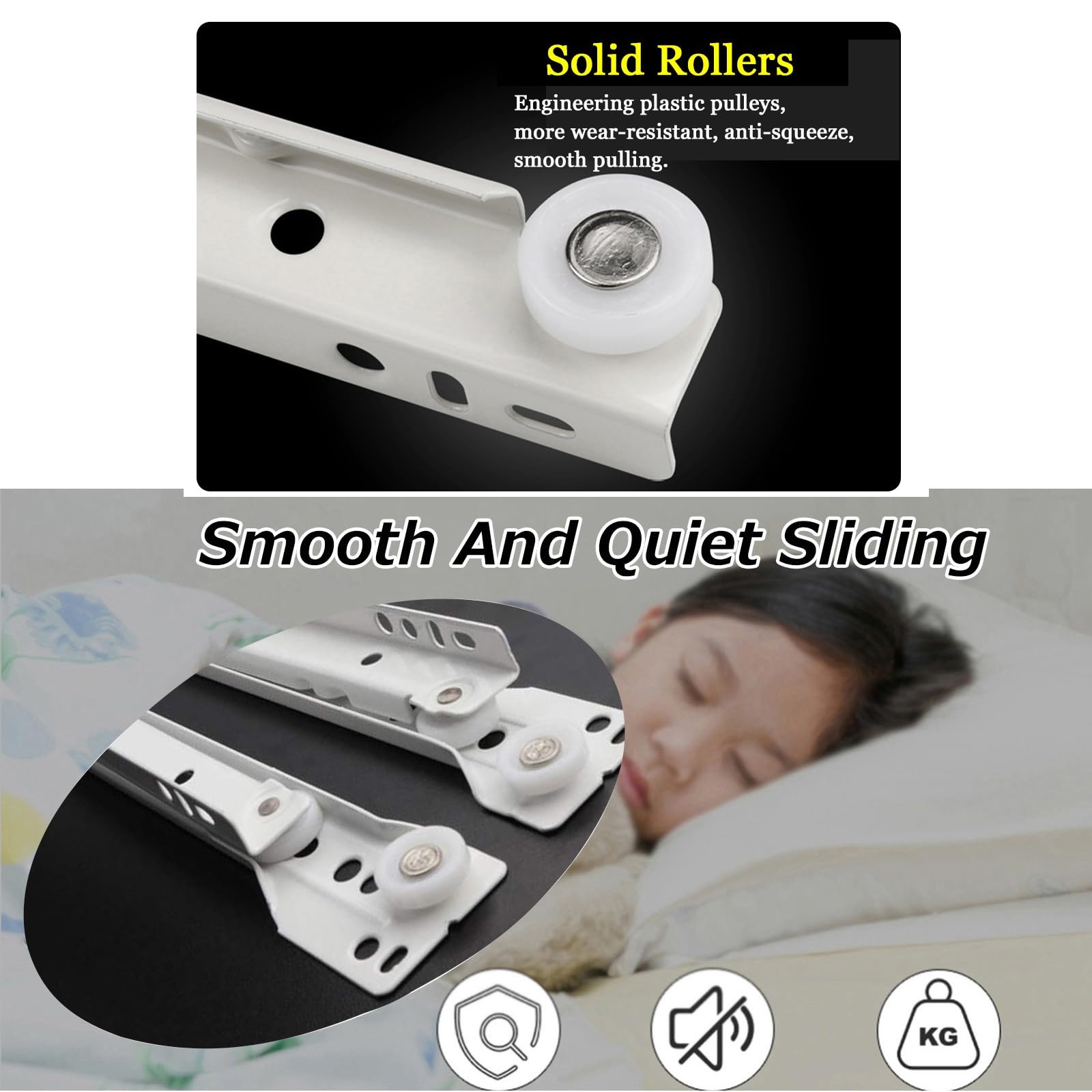 Guías Correderas De Rodillo Para Cajon Mueble Cocina, 1 Par Correderas