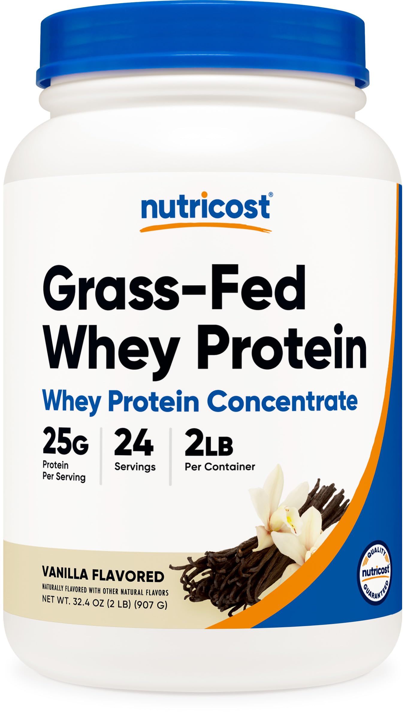 Grass-Fed Whey Protein Concentrate - Undenatured, Non-GMO, Gluten Free, Natural Flavors
