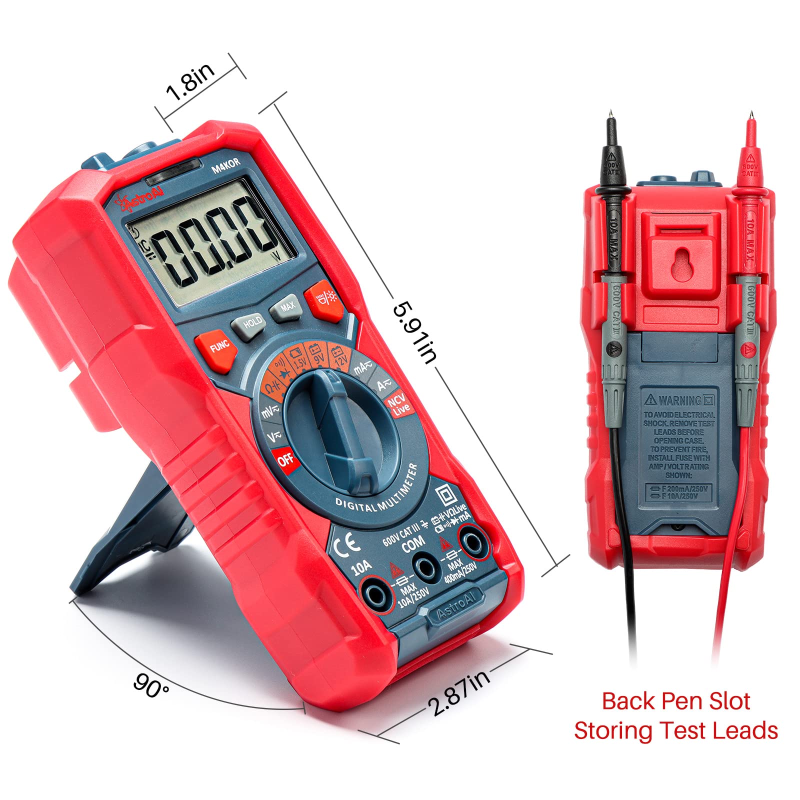 Buy AstroAI Digital Multimeter, TRMS 4000 Counts AutoRanging Ohmmeter