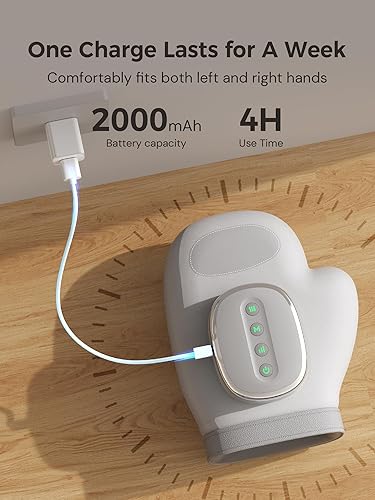 Miniatura 7 de Regalo para padre: masajeador de manos con calor y compresión, alivio para artritis, túnel carpiano y tensión muscular, 3 modos de masaje, 5 niveles