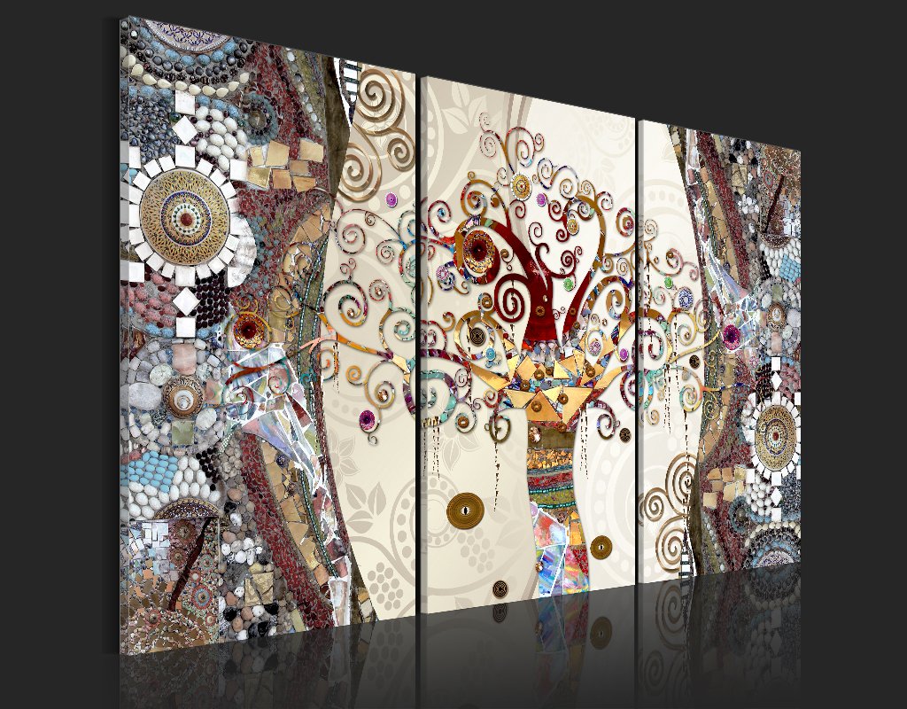 Tableau Moderne 5 Panneaux Sur Verre Acrylique 100x50cm - Impression Haute Brillance Abstraite - Décoration Murale 3D Facile à Accrocher