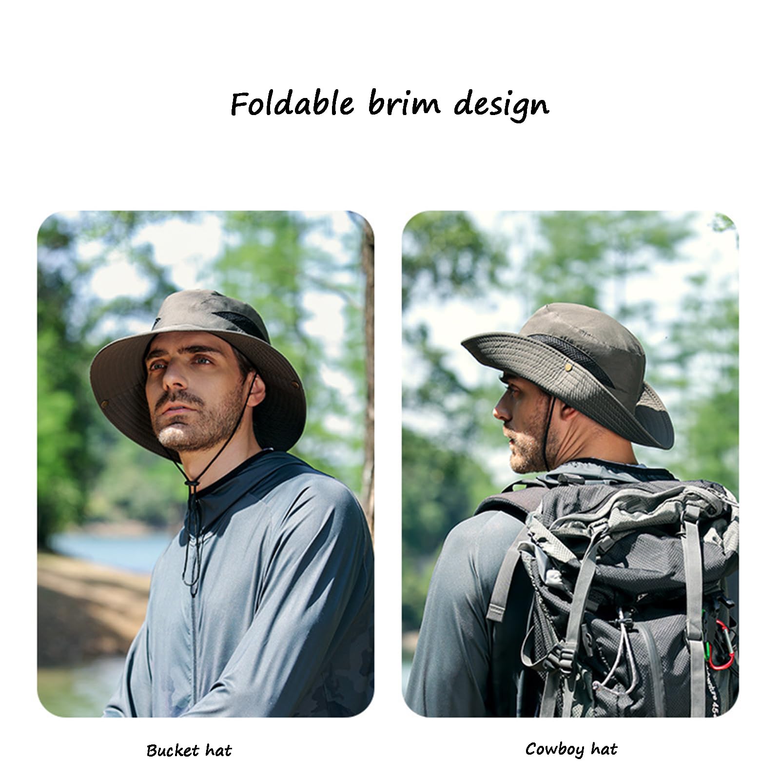 Kapelusz PrzeciwsłOneczny Dla MężCzyzn Outdoor Uv Protection Lekki Kapelusz Typu Bucket Hat WęDkarstwo Piesze Wycieczki Letnie PodróżE Kapelusz Rybaka