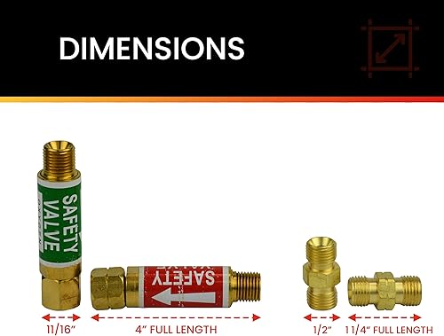 Miniatura 4 de Hot Max 24010/24131 - Juego de pararrayos intermitentes con extremo regulador y acoplador de manguera doble de oxiacetileno/paquete de unión
