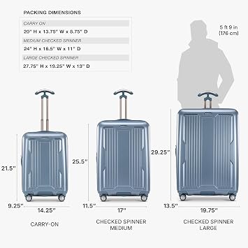Traveler's Choice Ultimax II Polycarbonate Hardside Luggage with Spinner Wheels, Teal, 29-Inch Large Luggage