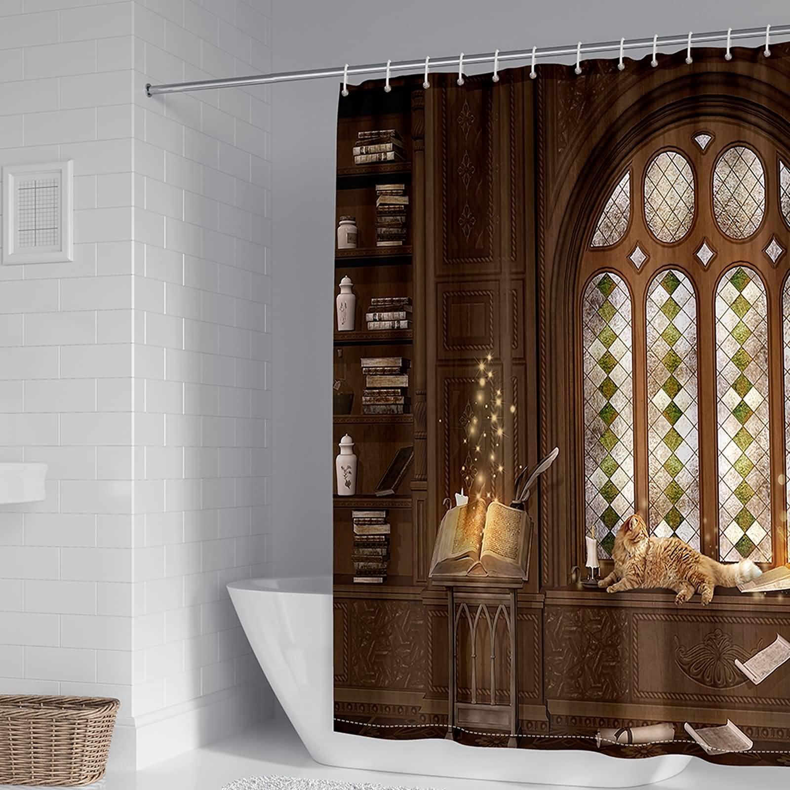Rideau douche KnSam polyester brun 180x180cm anti moisissure