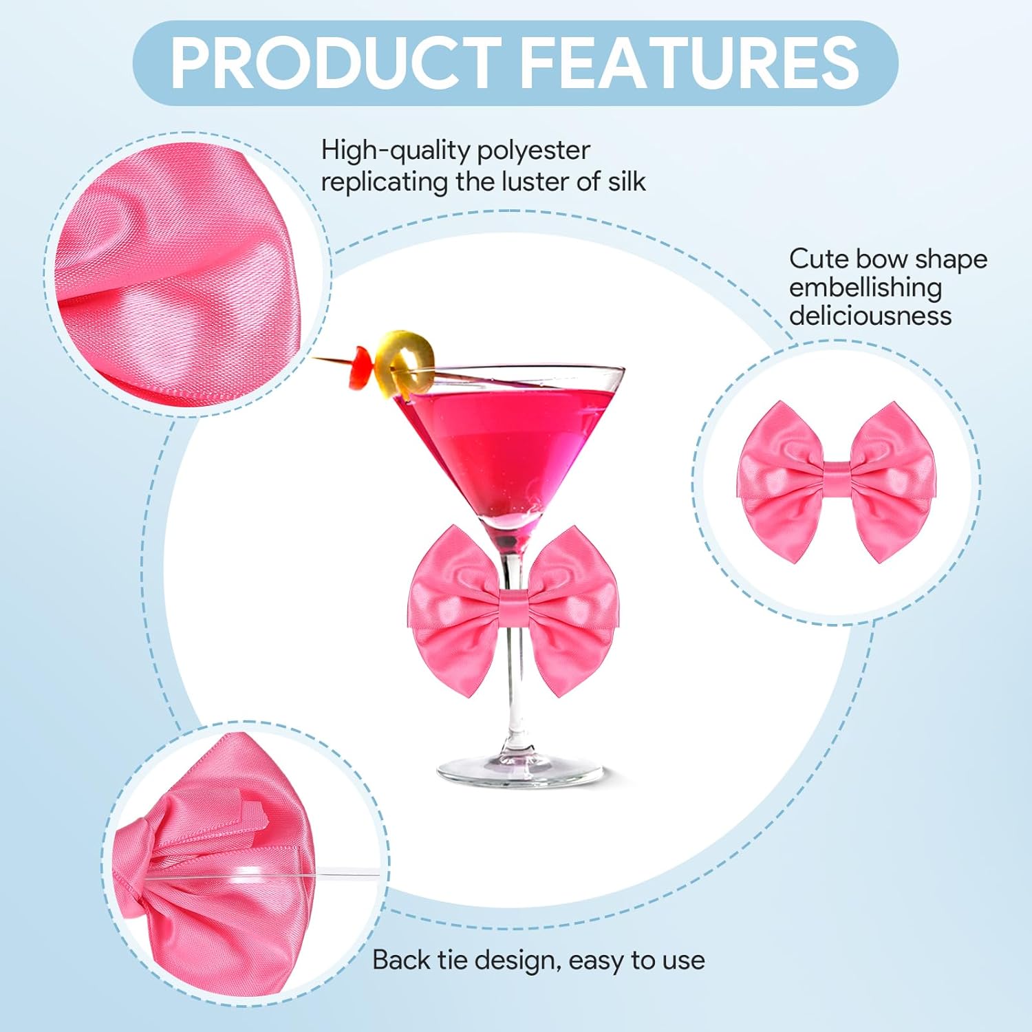 25 Pcs Rose Pink Twist Tie Bows, 3.5 Inch Satin Ribbon Bows for Treats, Premade Gifts Wrap Embellishments for Candy Apple Cake Pop Wedding Favor Shower or Holiday Event Decor - Image 6