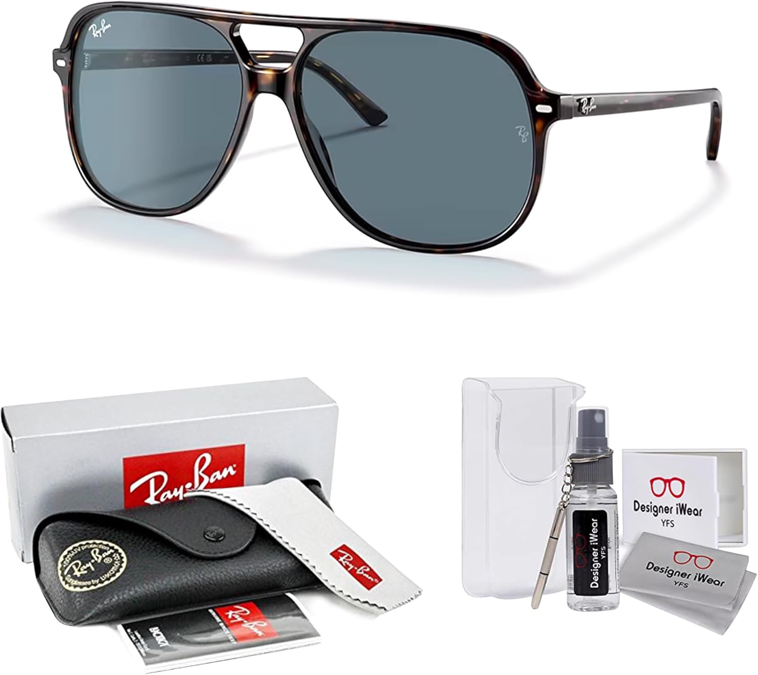 Ray-Ban Bill RB2198 Square Sunglasses for Men for Women +BUNDLE with ACCESSORY EYEWEAR KIT - Image 2