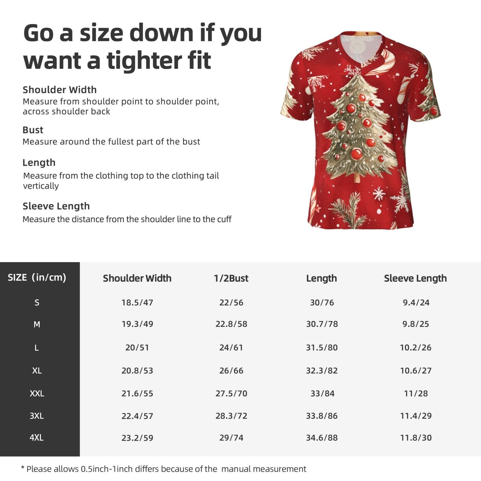 Stylish Athletic Sports Jersey Christmas-Tree-Snowflake-Ginger Men's Rugby Jersey 3X-Large