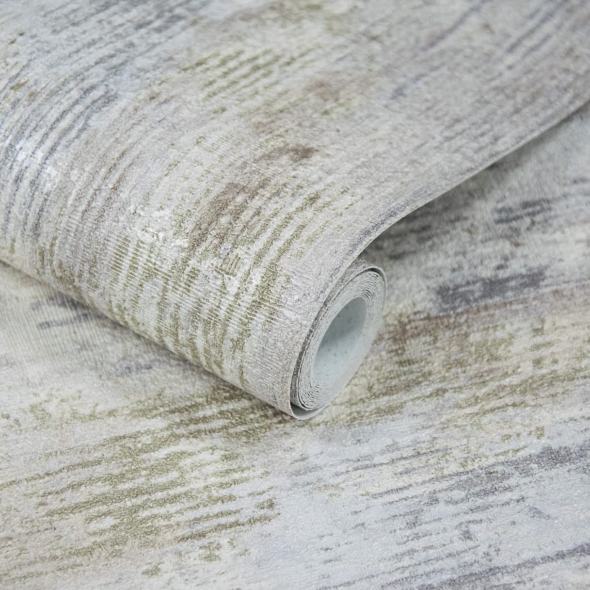 Grandeco Vincenzo Italian Plaster Neutral Wallpaper 10m x 53cm - Cream - Textured Mica Finish - Heavy Vinyl