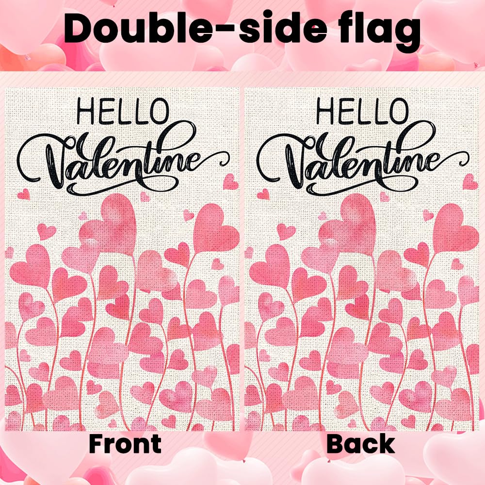 Valentinstag-Gartenflagge – Doppelseitig, 30,5 X 45,7 Cm, Mit Herz-Design