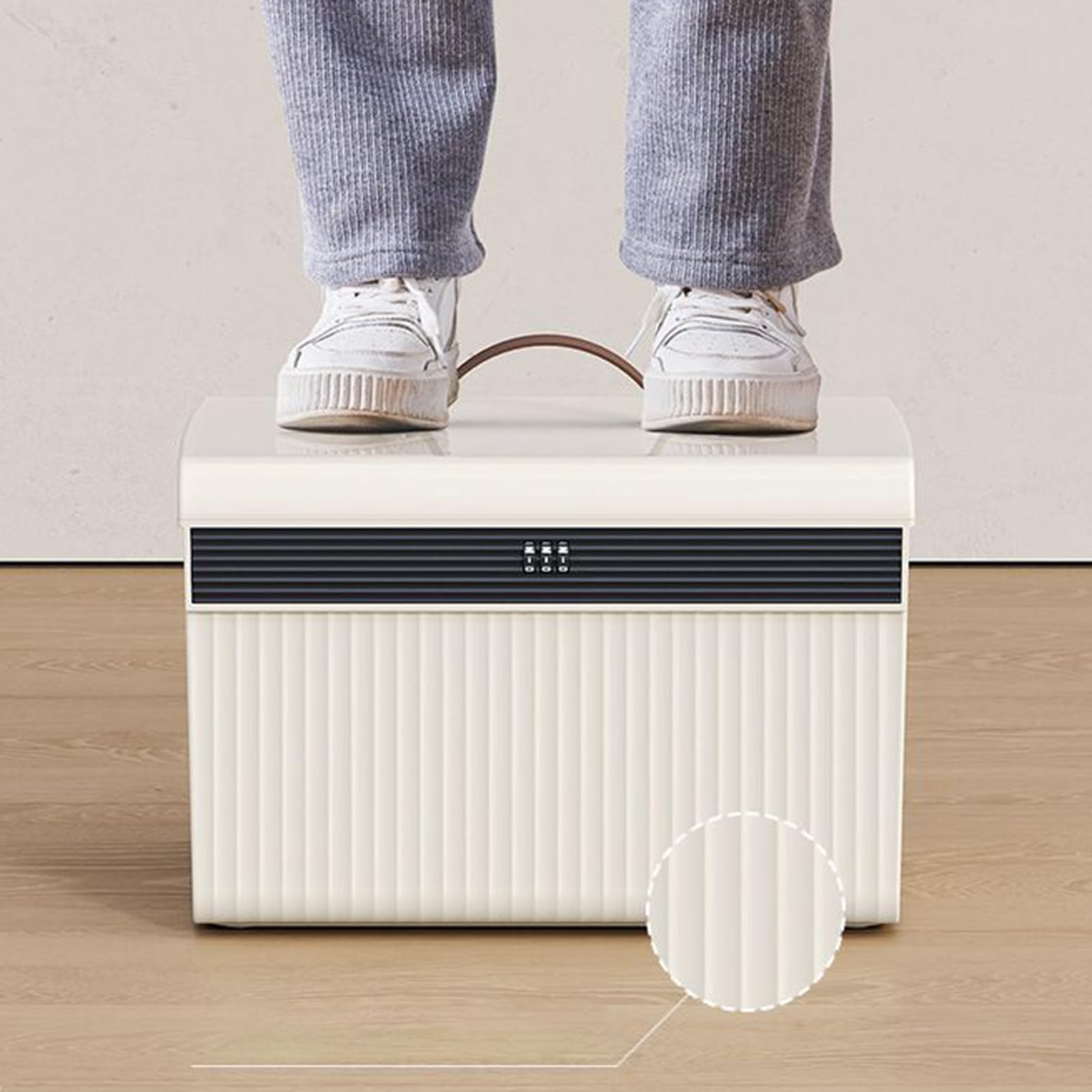 Genérico Caja Grande De Almacenamiento Con Candado | Caja Grande Con Candado De Combinación - Organizador De Joyas De Doble Capa Para Documentos Efectivo Y Objetos Personales En Casa Oficina O Viaje
