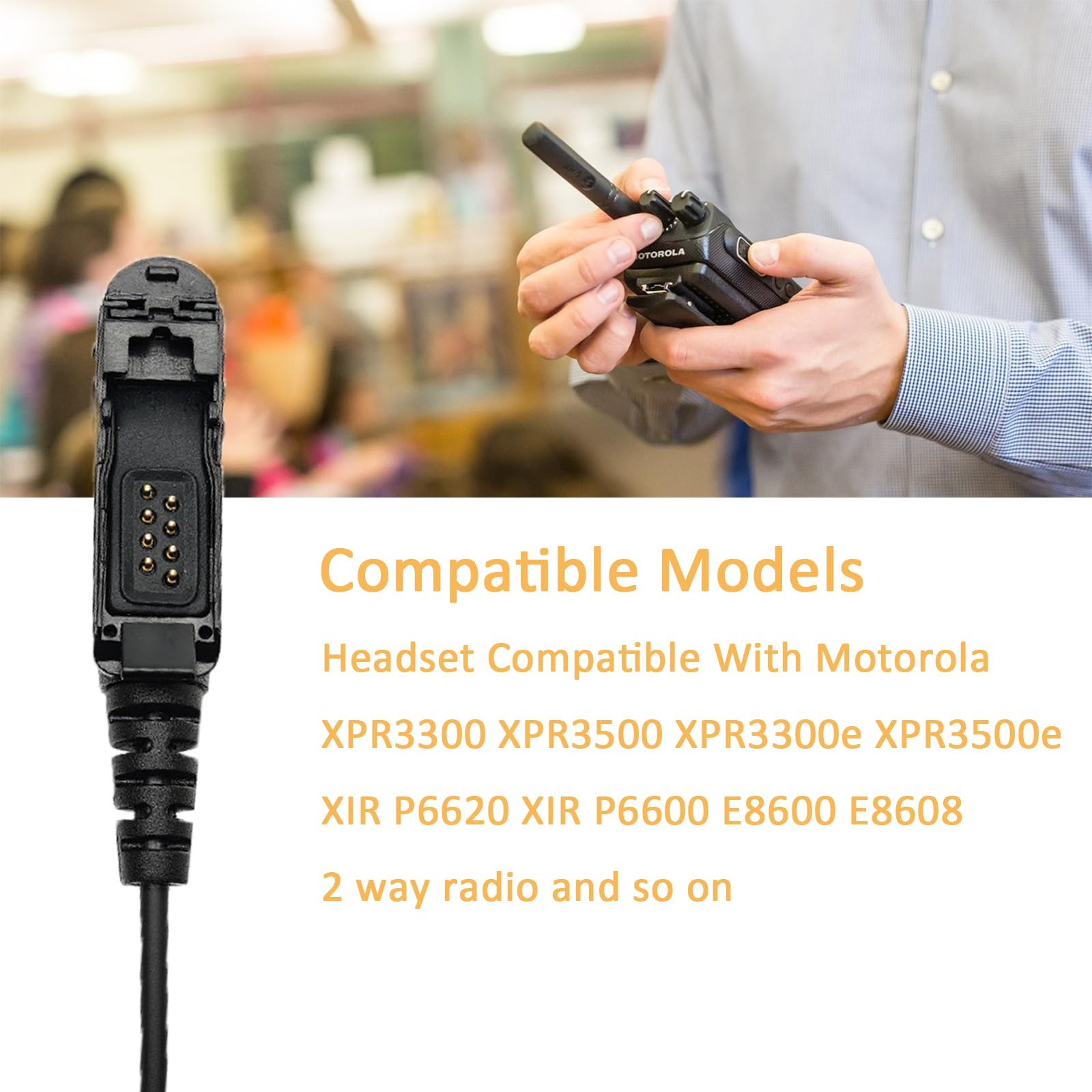 Auriculares en forma de G compatibles con Motorola XPR3500, XPR3500e, XPR3300, XPR3300e, paquete de 10