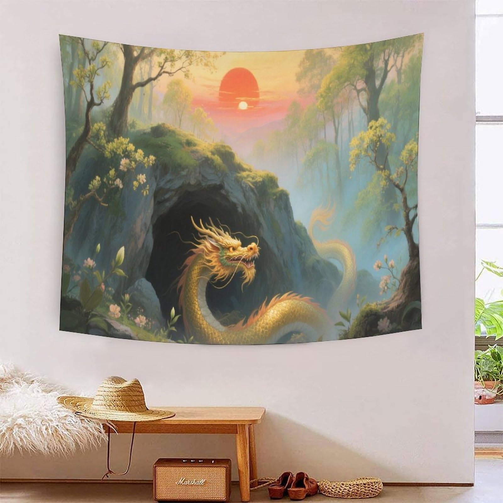 Yyvkpmlxc Style-5 3D Dragon Art Tapestry,Chinese - Style Landscape Tapestry Wall Hanging,Poster Blanket Polyester For Bedroom Living Room Home Decor 150Cmx200cm