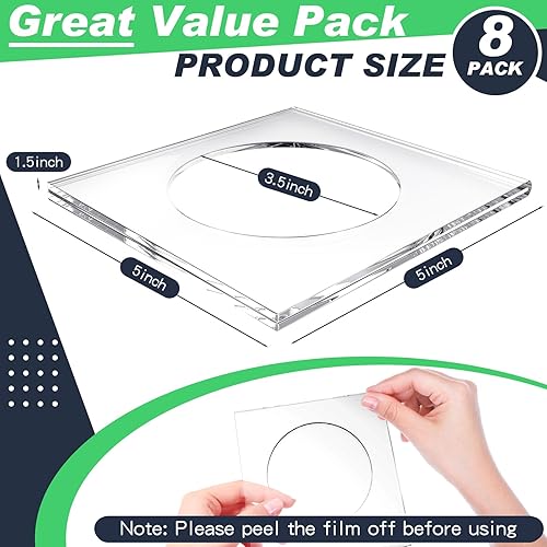 Vista 2 de Weecent Paquete de 8 posavasos acrílicos para servilletas de cóctel, transparentes, resistentes al agua, inastillables, para cualquier ocasión