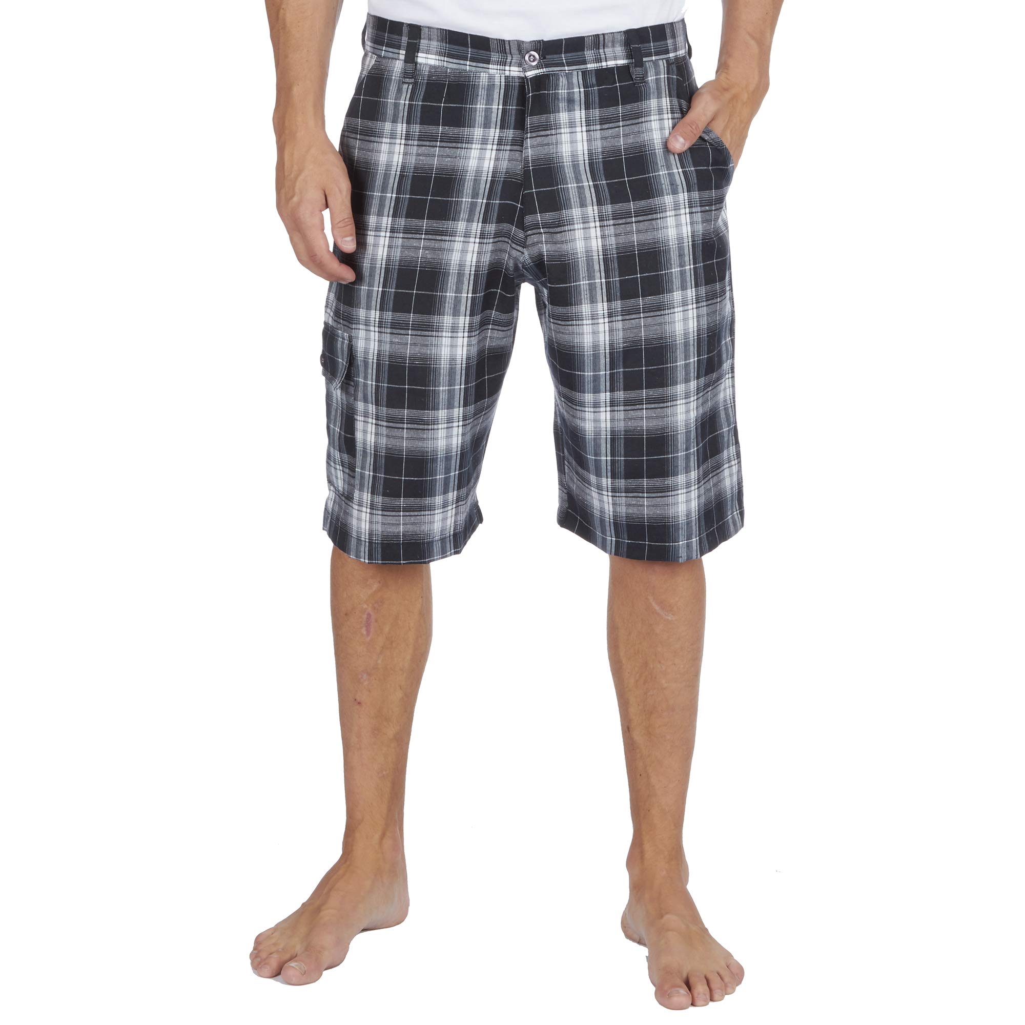 Metzuyan Mens Shorts Checked Woven Pyjama Bottoms Cotton Blend Twill PJ Lounge PJS S-XXL