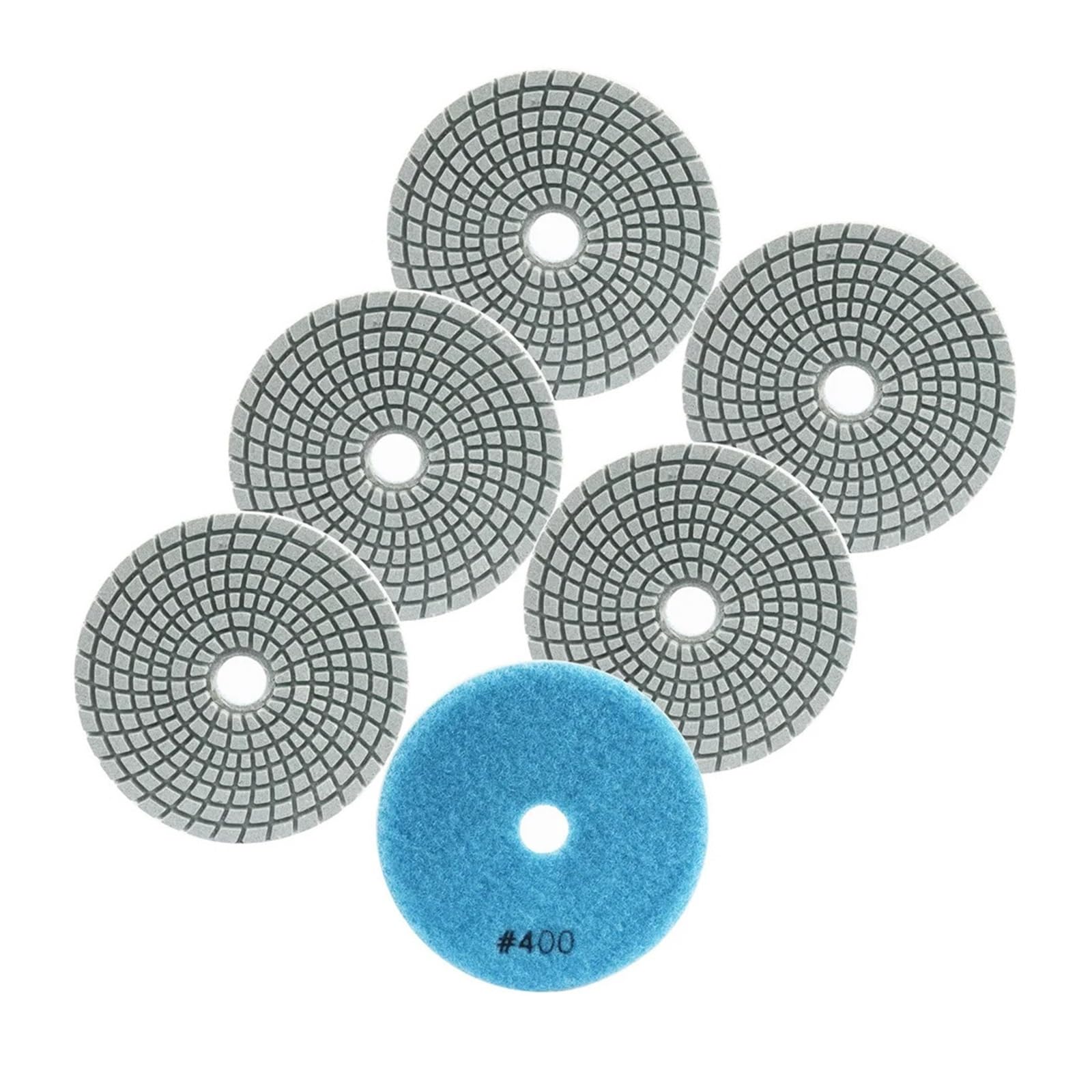 6 almohadillas de pulido de diamante de 100 mm, disco de lijado húmedo para pulir granito, mármol, cuarzo, grano 50-3000, suerte (grano 800)