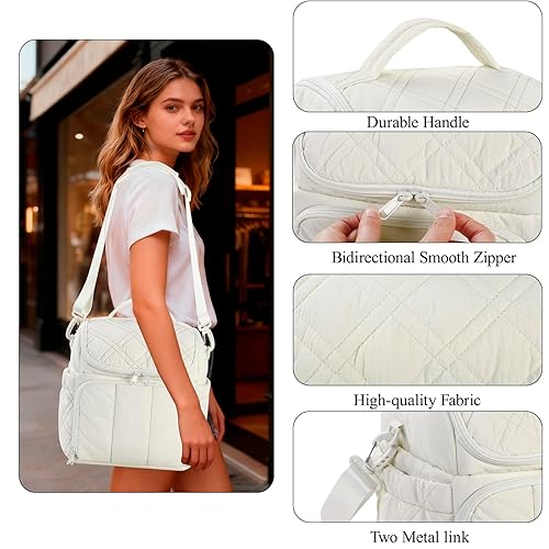 Miniatura 6 de Organizador de esmalte de uñas con 2 fundas desmontables con capacidad para 60 botellas y lámpara de uñas, organizadores de uñas portátiles