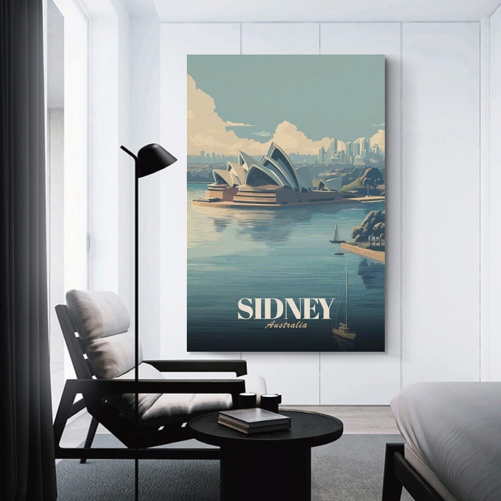 Junmoney Canvas Wall Decor Sydney Opera House Travel (3), 24x36inch(60x90cm), for Gallery Wall Decor And Room Displays, An Easy Match for Collected Prints