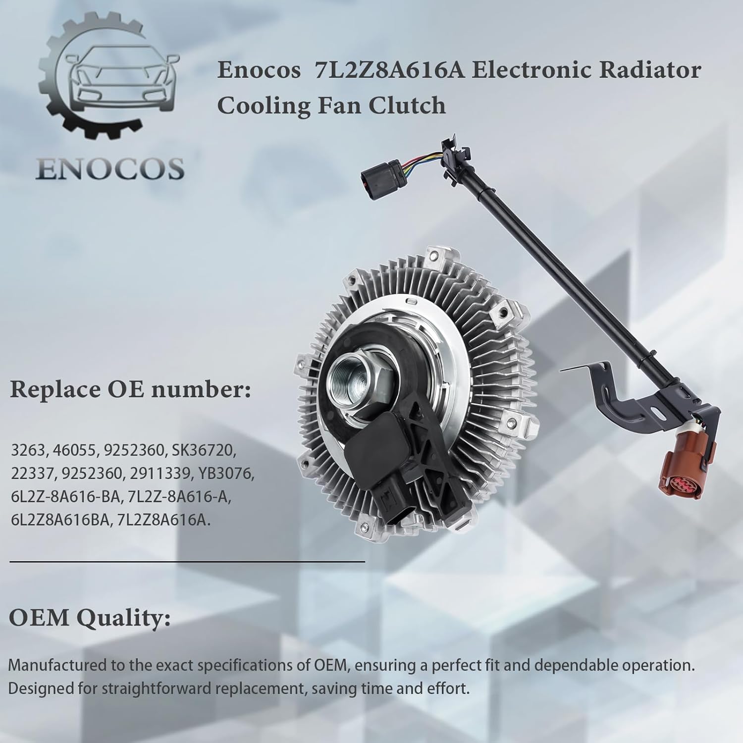 7L2Z8A616A Electronic Radiator Cooling Fan Clutch Compatible with 2006-2010 F'-ord Explorer & Mercury Mountaineer, 2007-2010 F'-ord Explorer Sport Trac 4.0L 4.6L