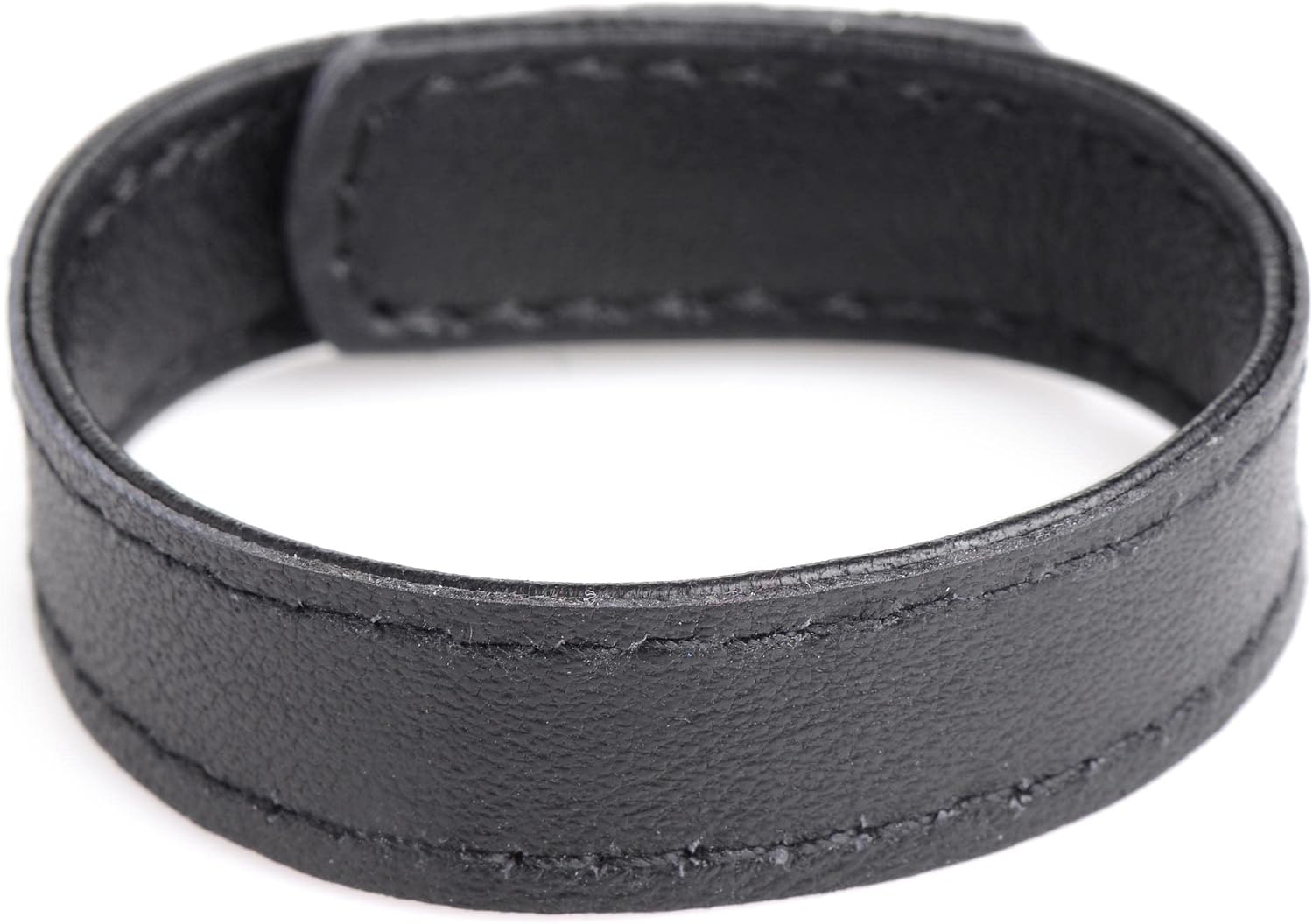 Strict Leather Cock Ring Black Leather Velcro Closure Penis Ring for Men or Couples, Harder Longer Erection Enhancer, Adjustable Cock Ring, Stay Hard Male Enhancement - Black