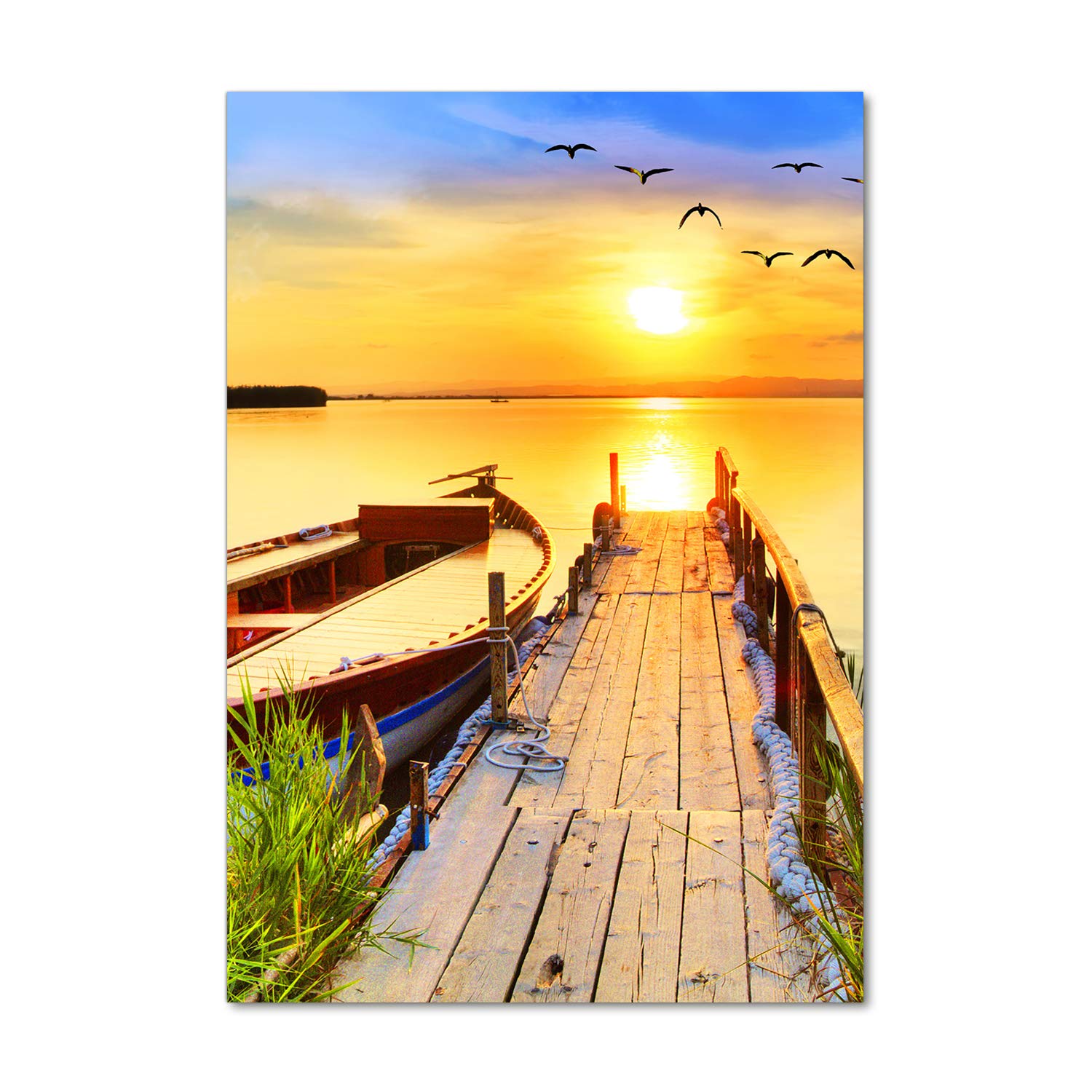 Déco mural derrière le plastique acrylique 70x100 de paysage de lac et mural art multicolore