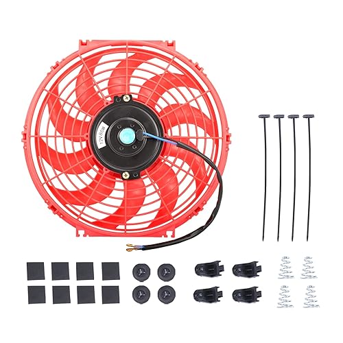 Vista 30 de Kit de montaje de ventilador de refrigeración de radiador eléctrico de 12 pulgadas, ventilador de radiador de alto rendimiento con kit de montaje