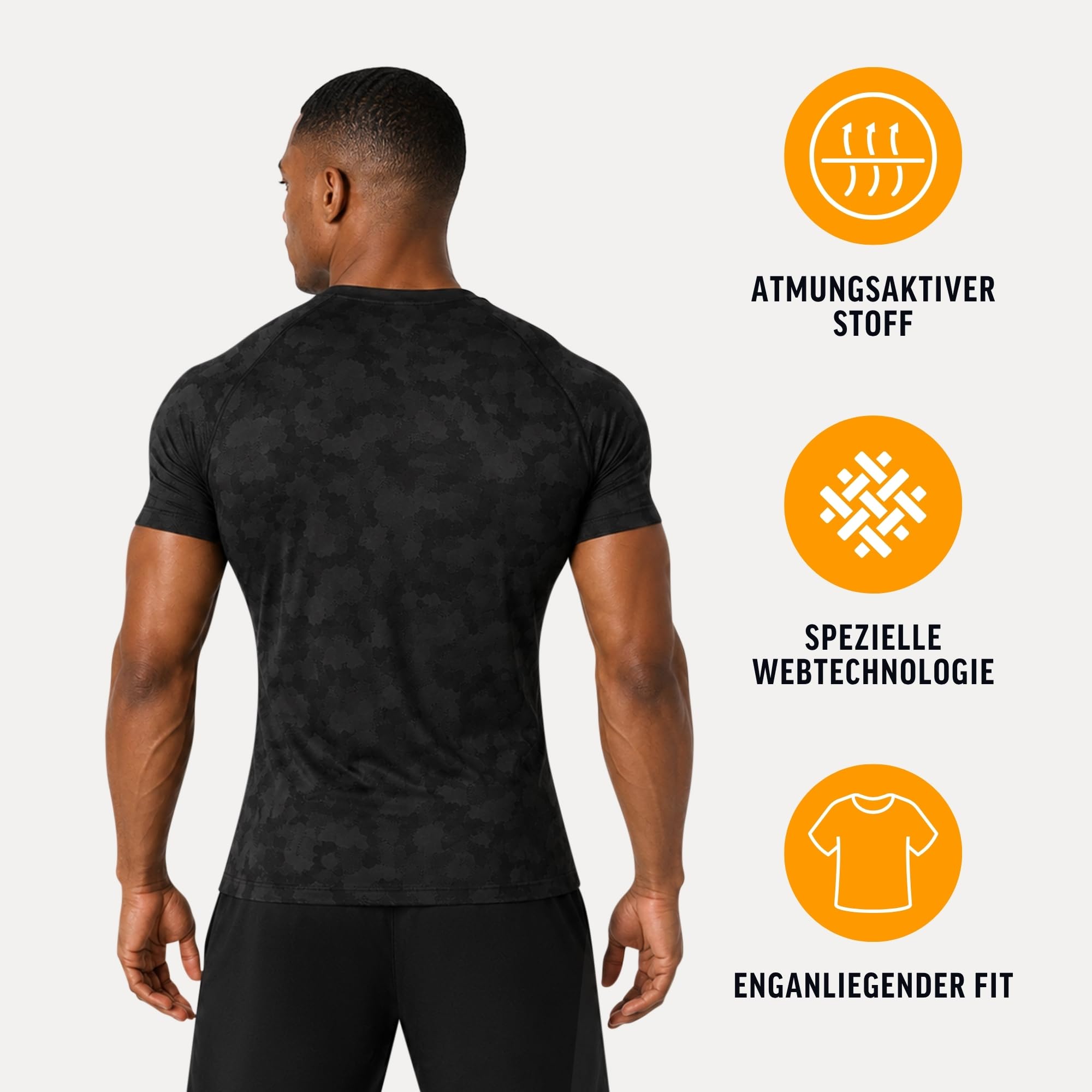 SMILODOX Kompressionsshirt Herren Carnos, Muskelbetontes T-Shirt, Enganliegendes Fitness Shirt, Seamless & Atmungsaktives Trainingshirt mit Body Mapping & feuchtigkeitsregulierung, Gym & Workout