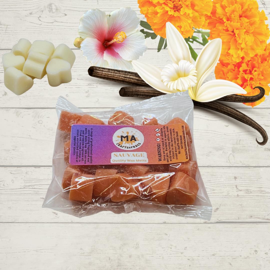 20 x Highly Scented Wax Melts Mini Hearts Handmade, Cruelty Free, Vegan Many fragrances (Sauvage)