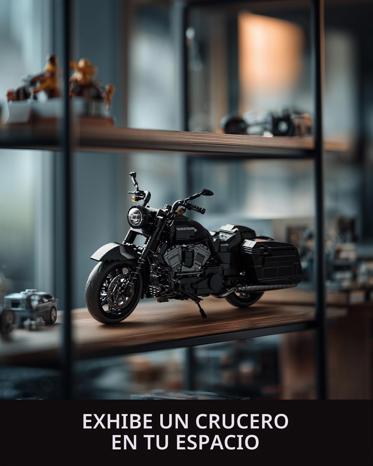 Nifeliz Kit de Construcción de Moto Cruiser para Adultos, Maqueta de Motocicleta con Detalles Realistas, Regalo Coleccionable para Amantes de las Motos (1.339 Piezas, NF10356)