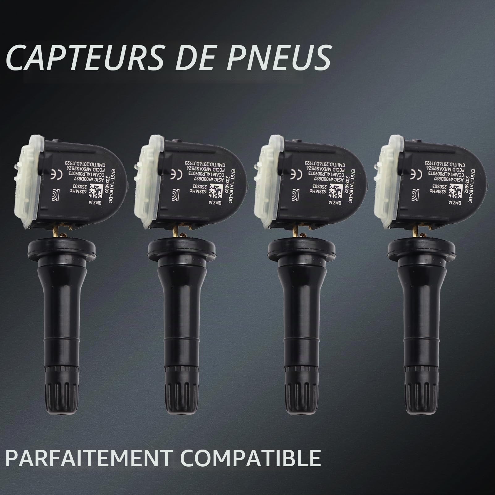 Lot de 4 capteurs de pression des pneus TPMS RDKS 2036832 pour Ford B-Max C-Max II Focus III 2318530 Système de contrôle de la pression des pneus 1862980 3021 2562276 5054208001135