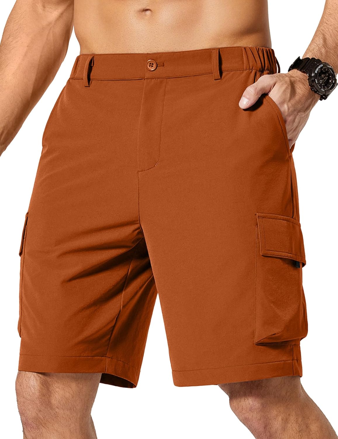 COOFANDY Mens Casual Shorts 9" Lightweight Cargo Shorts for Golf Hiking Work Fishing with 5 Pockets
