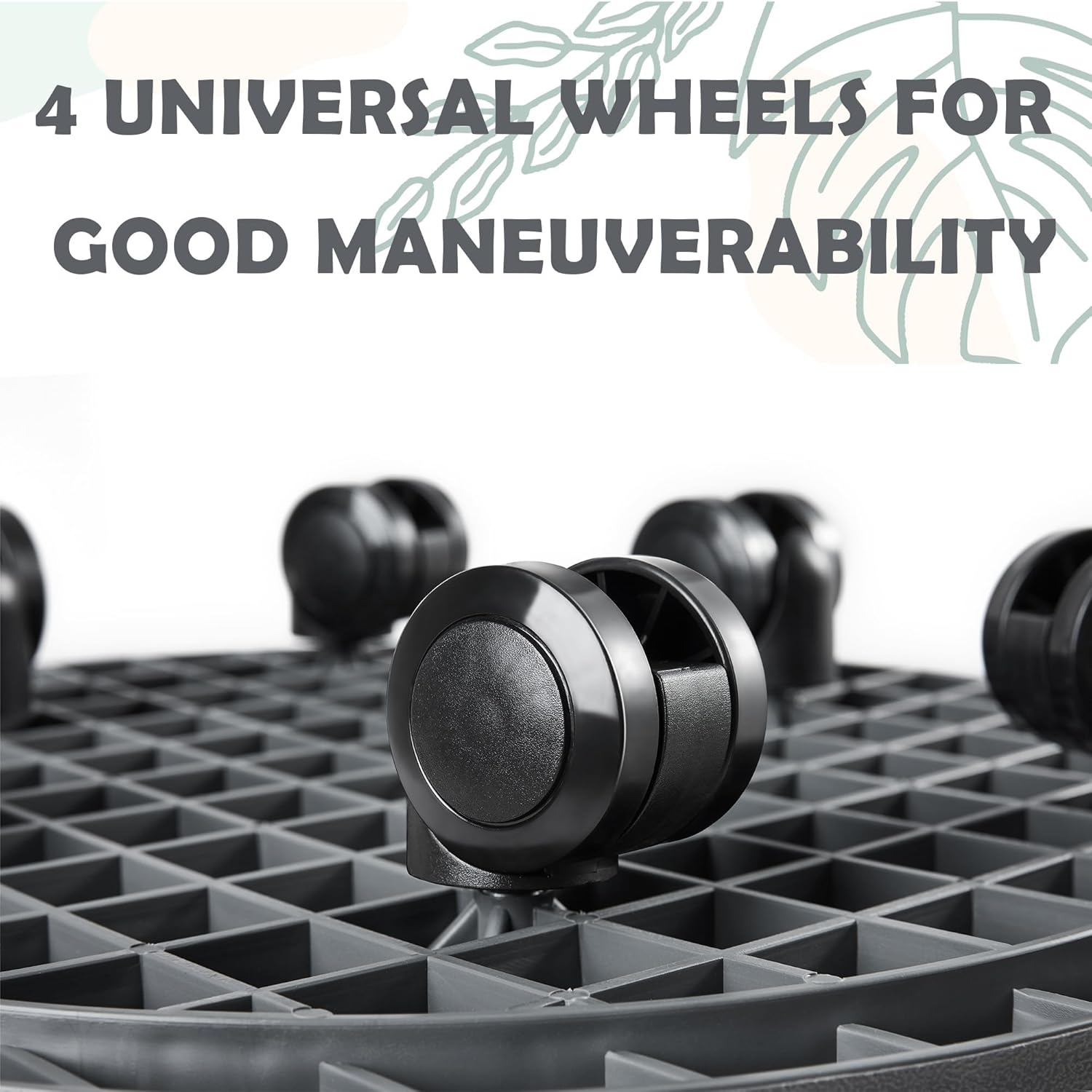 20.5 Inch Planter Caddies Rolling Saucer Caddy with Wheels, Heavy Duty Wheeled Stand for Potted Plant, Round Coaster Roller Base Tray with Casters, Flower Pot Dolly Holder for Indoor Outdoor