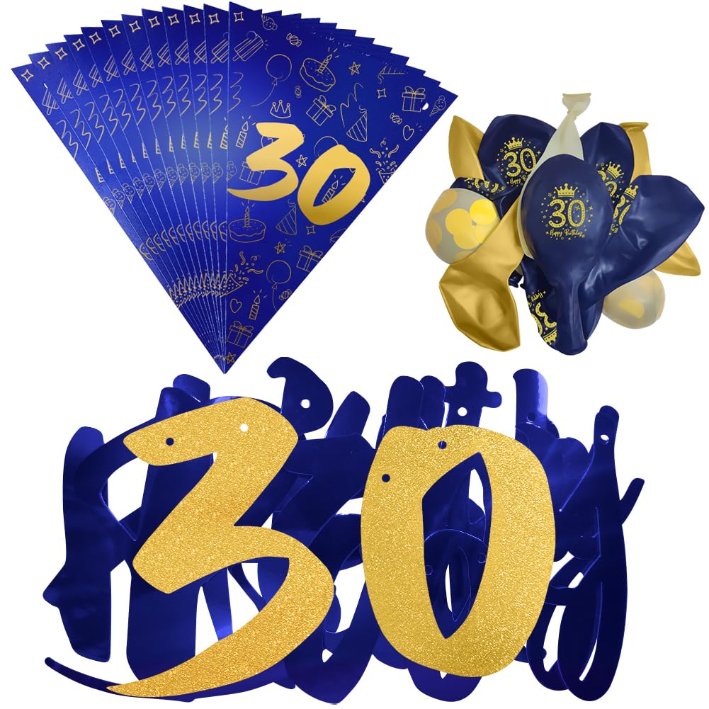 Decorazioni blu per 50° copleanno per uoini e donne, blu navy argento