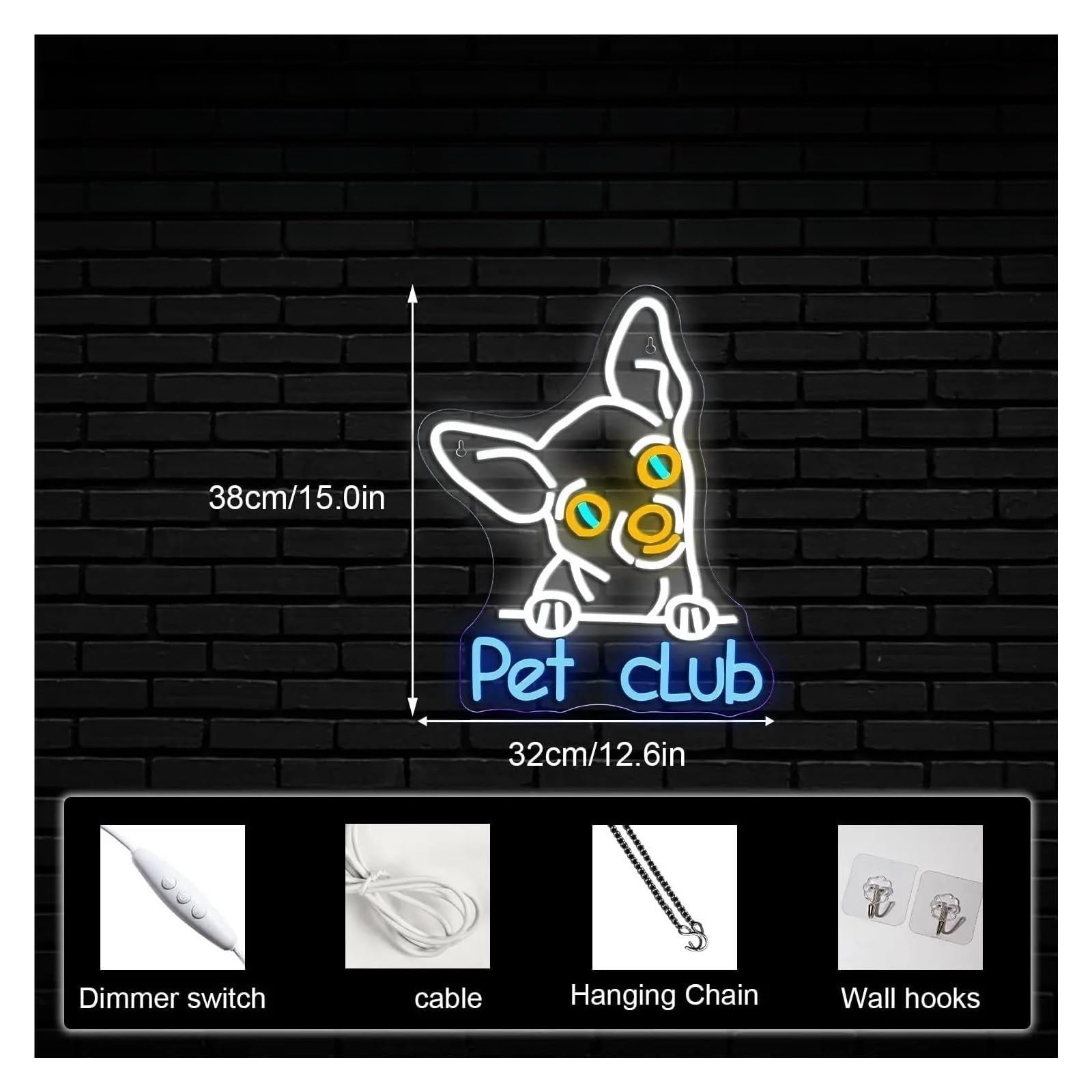 Pet Club per insegna per neon Light per alimentazione per neon